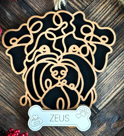 Line Art Dog Personalized Ornament