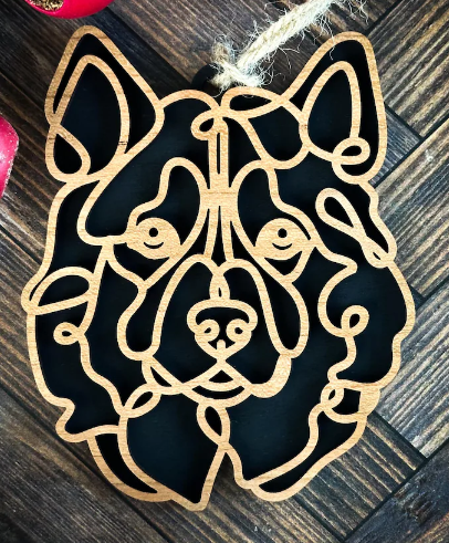 Line Art Dog Ornament